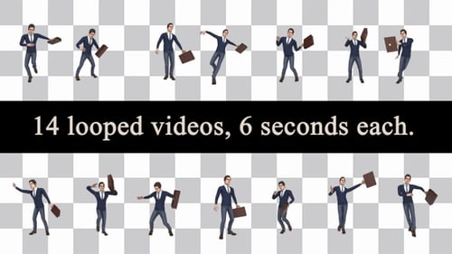3D Animated Businessman Character Action Pack