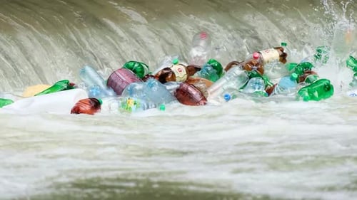 Water Pollution By Plastic Waste in the River