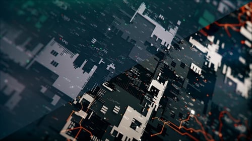 Futuristic Digital Grid Data Technology Background Animation