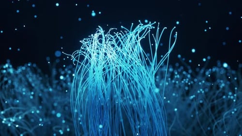 Partículas y líneas brillantes