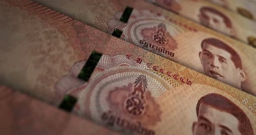 Thai Baht money banknote surface loop
