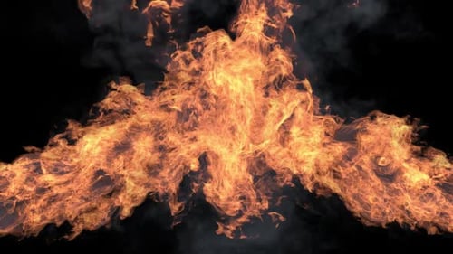 Dynamic Fire Burst Collision Reveal Transition