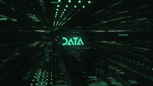 Futuristic Digital Data Text Reveal Opener