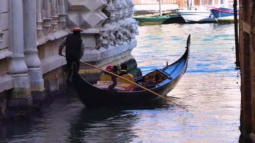 Venice Gondola With Tourists