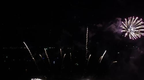 movement of colorful firework display celebration background,festive background