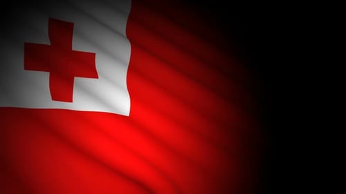 Tonga Flag Waving Seamless Loop Animation