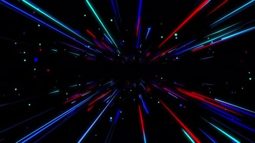 Futuristic Warp Speed Neon Light Streaks Background