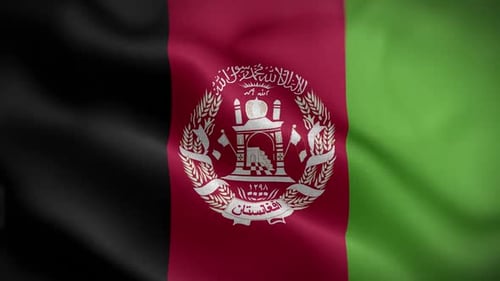 Afghanistan National Flag Waving Seamless Loop Animation