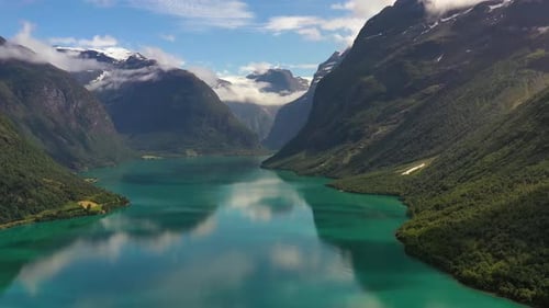 Beautiful Nature Norway Natural Landscape Lovatnet Lake