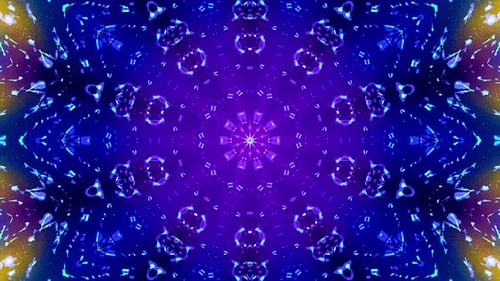 Abstract Kaleidoscope Blue Purple Light Pattern Background Loop