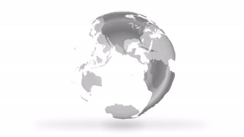 Punktierte Welt dreht sich um gepunktete Karte Blinkende Schleifenanimation.