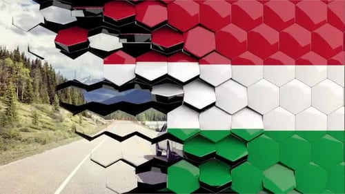 Geometric Honeycomb Flag Reveal Transition