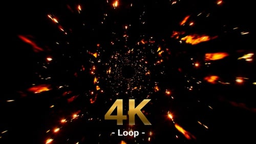 Dynamic Fire Particles Tunnel Loop Background