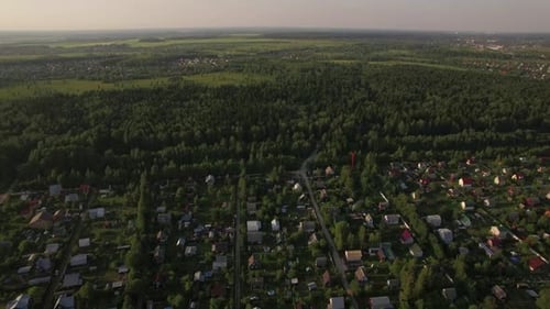 Countryside Landscape in Russia, Aerial View