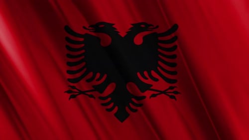 Realistic Albania Flag Waving Animation