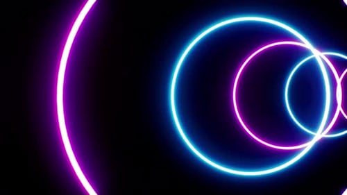 4K Neon Circle Tunnel Loop