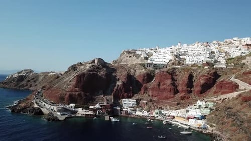 Oia Santorini Greece 4k aerial drone