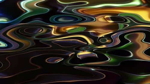 Iridescent Liquid Metal Wavy Background Loop