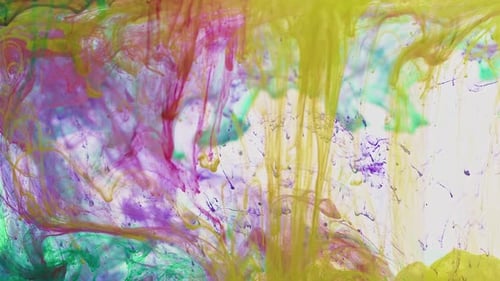 Colorful Ink Mixing in Water Abstract