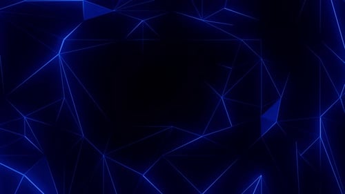 Futuristic Blue Glowing Geometric Network Loop Background