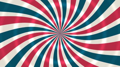 Red White and Blue Swirling Abstract Radial Loop Background