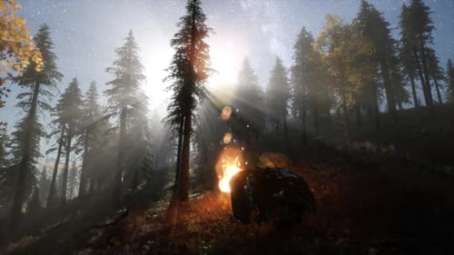 Campfire at Mountain