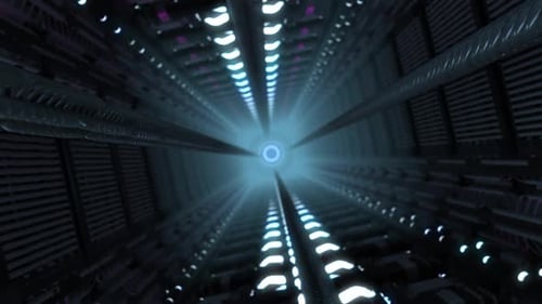 Futuristic Sci-Fi Tunnel Flight Abstract Background