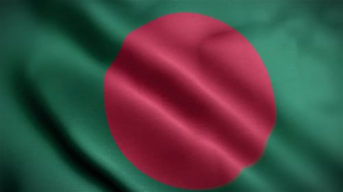 Seamless Loop of Realistic Waving Flag of Bangladesh