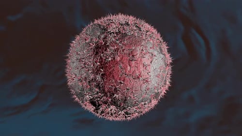 Rotating Abstract Spiky Biological Cell Animation