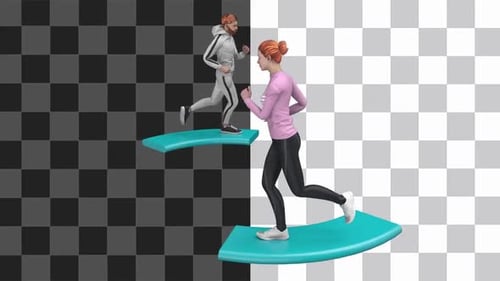 Jogging Man And Woman Run Loop