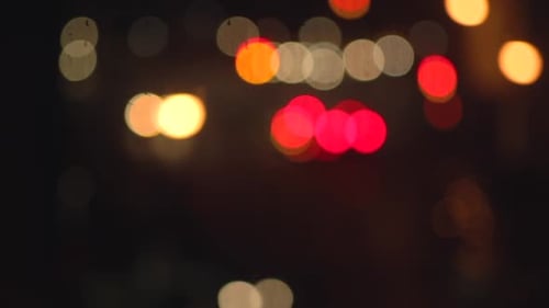 Blurred City Lights at Night with Bokeh