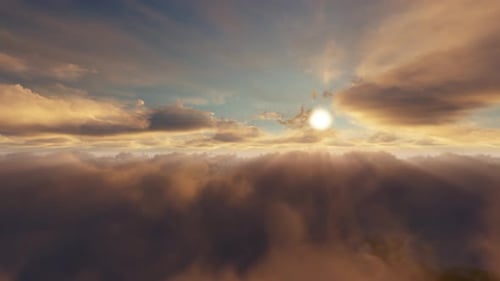 Volumen: Wolken, Sonnenuntergang, 4K