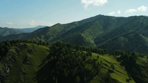 Massive Mountains Covered with Green Vegetation