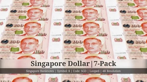 Singapore Dollar | Singapore Currency - 7 Pack | 4K Resolution | Looped