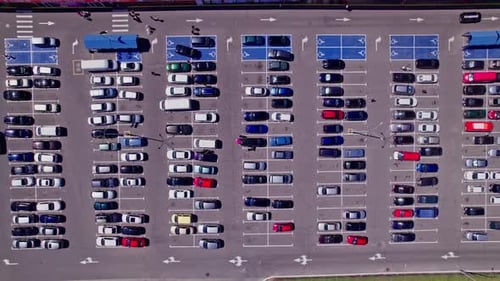 Top View Car Parking on Parking Place