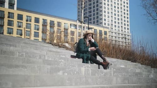 Using a Smartphone in a City Block