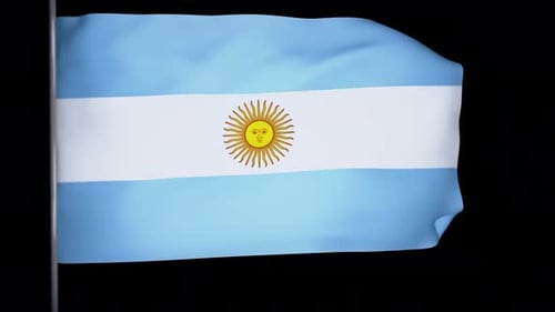 Waving Argentina National Flag Seamless Loop