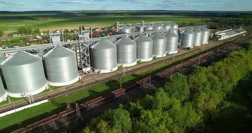 Grain Elevator Next to the Railway