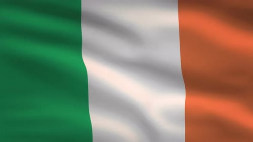 Ireland National Flag Waving Loop Background Animation