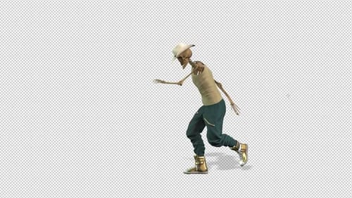 Animated Dancing Skeleton Character with Hat