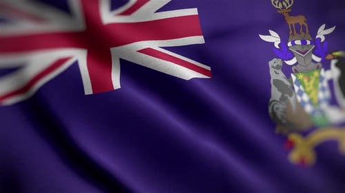 South Georgia And The South Sandwich Islands Flag Textured Waving Close Up Background HD
