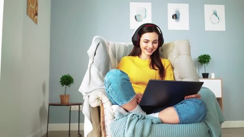 Woman Enjoying Video Call From Home Comfortably