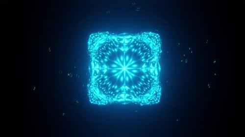 Futuristic Glowing Blue Abstract Geometric Pattern Animation Loop