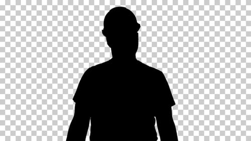 Silhouette Construction worker, Alpha Channel
