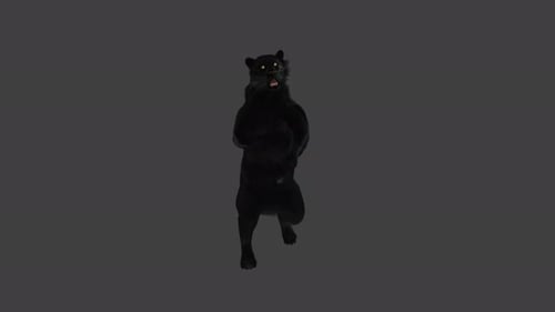 Black Panther Rearing 3D Animation