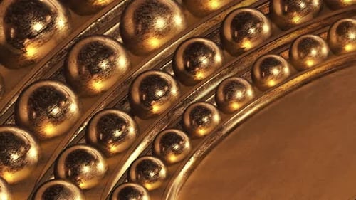Elegant Golden Spheres Moving Loop Background