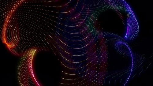 Abstract Futuristic Glowing Particle Waves Loop Background