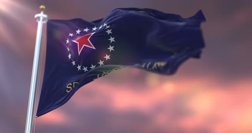 Animated Springfield Illinois City Flag Waving