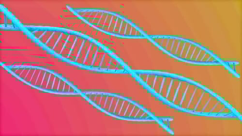 Abstract Blue DNA Double Helix Rotating Background
