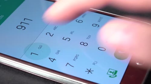 Finger Dials Number on Cell Phone